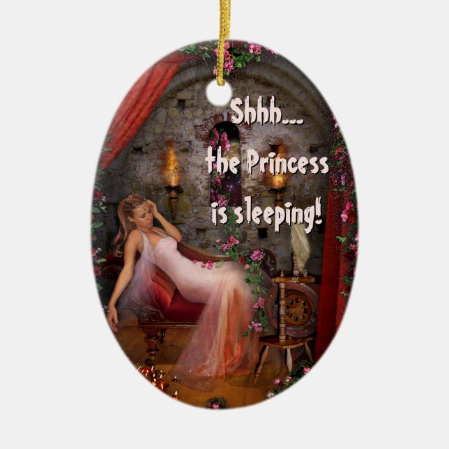 2:a anpassadet Princess Door Hanger Julgransprydnad Keramik (Framsidan)
