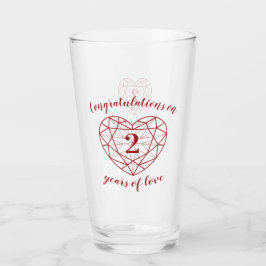 2:a årsdagen 2 år av kärlek garnet-anpassningsbarn glaskopp