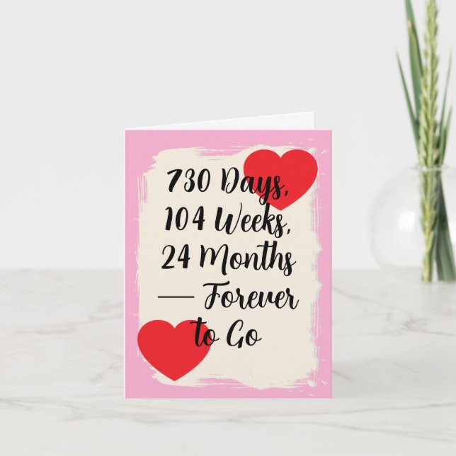 2:a årsdagen för bröllop-bomull 1:a årsdagen kort (Framsida)