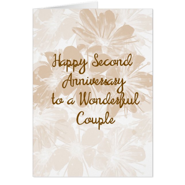 2:a årsjubileet, Tan Flowers Hälsningskort (Framsidan)