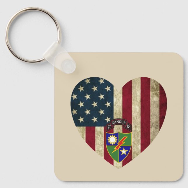 2:a bataljonen 75:e Skogsvaktare Reg American Hear Nyckelring (Framsida)