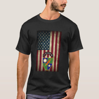 2:a bataljonen - Skogsvaktarn i 75:e - USA Flagga T Shirt