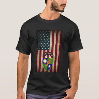 2:a bataljonen - Skogsvaktarn i 75:e - USA Flagga T Shirt