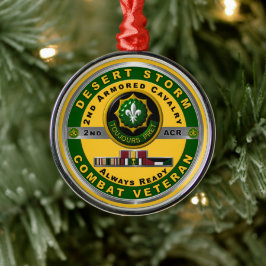 2:a beväpnade kavalleriregim Desert Storm Veteran Julgransprydnad Metall