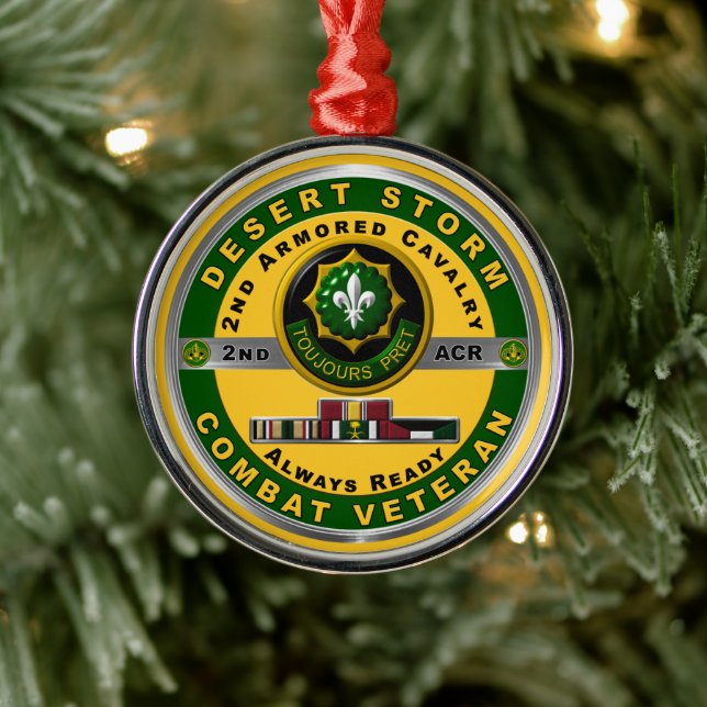 2:a beväpnade kavalleriregim Desert Storm Veteran Julgransprydnad Metall (Träd)