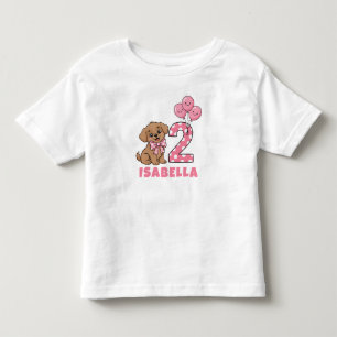 2:a BIRTHDAY GIRL - Personlig Puppy Party T Shirt