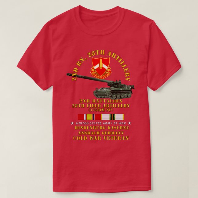 2:a Bn 28:e artilleriet 175 mm Hindenburg Ansbach  T Shirt (Design framsida)
