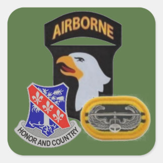 2:A BN 327:E INFANTRY 101ST AIRBORNE STICKERS FYRKANTIGT KLISTERMÄRKE