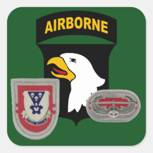 2:A BN 503D INFANTRY 101ST AIRBORNE STICKERS FYRKANTIGT KLISTERMÄRKE