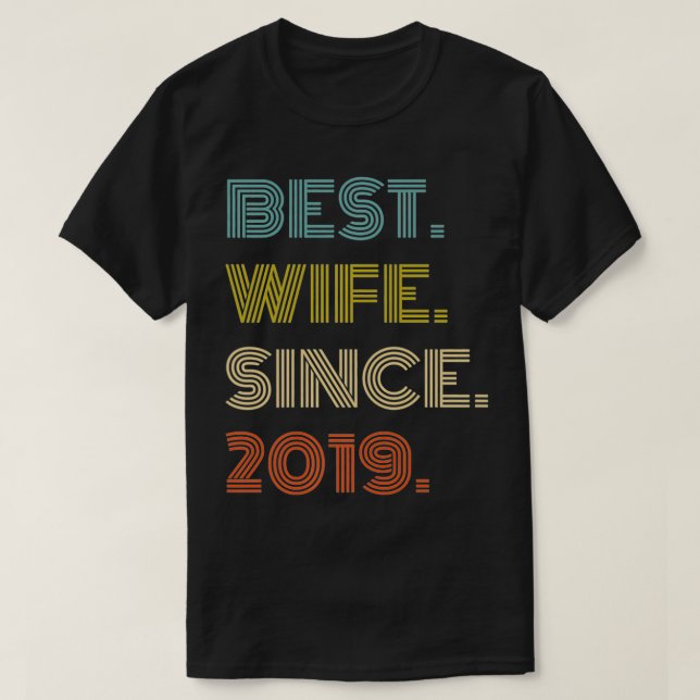 2:a Bröllop-årsdagen av bästa fru sedan 2019 T Shirt (Design framsida)