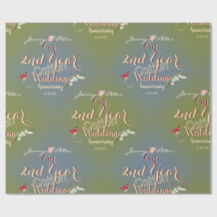 2:a Bröllop-årsdagen av Cotton Lily i Valley Presentpapper