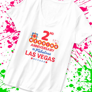 2:a Bröllop-årsdagen Par Las Vegas Resa T Shirt
