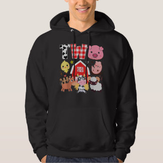 2:a födelsedag 2:a året gammalt lantbrukstema hoodie