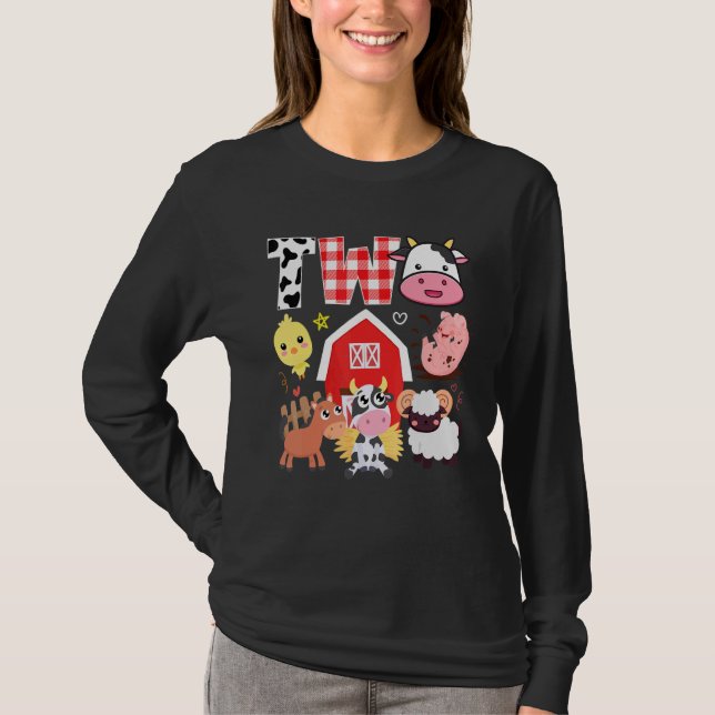 2:a födelsedag 2:a året gammalt lantbrukstema t shirt (Framsida)