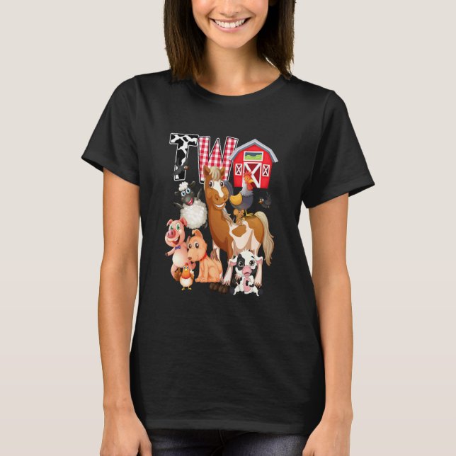 2:a födelsedag 2:a året gammalt lantbrukstema t shirt (Framsida)
