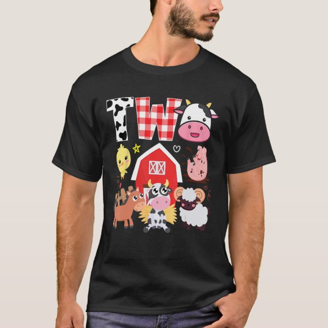 2:a födelsedag 2:a året gammalt lantbrukstema t shirt (Framsida)