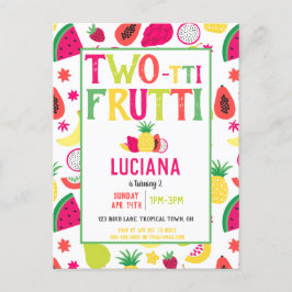 2:a födelsedag 2:a franti Fruit Födelsedagsfest Inbjudan Vykort