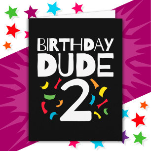2:a födelsedag 2 Ålder Gamle Boy Party Birthday Bo Kort