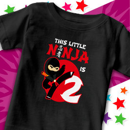 2:a födelsedag 2 år gamla barn Party Little Ninja T Shirt