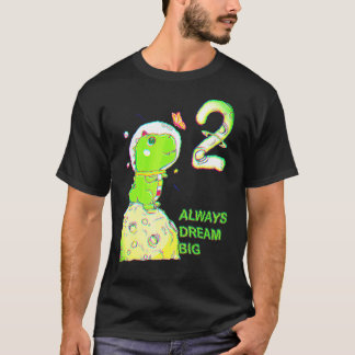 2:a födelsedag 2 år gammal astronaut t Rex dosinos Shirt