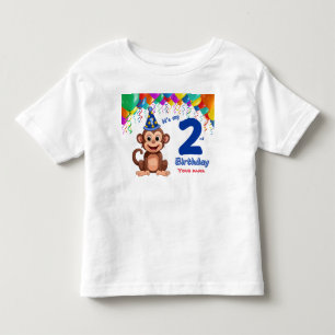 2:a födelsedag anpassningsbar T-Shirt, Monkey Part T Shirt