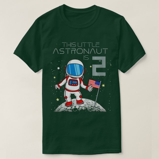2:a födelsedag Astronaut Boys Gift 2 år gammal T Shirt (Design framsida)
