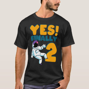 2:a födelsedag Astronautrymme Party 2 år O T Shirt