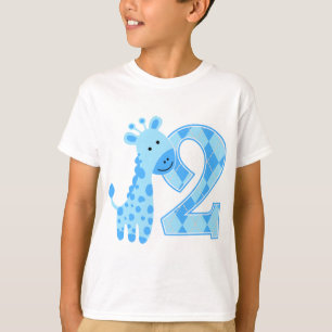 2:a födelsedag blå Giraffe Tee