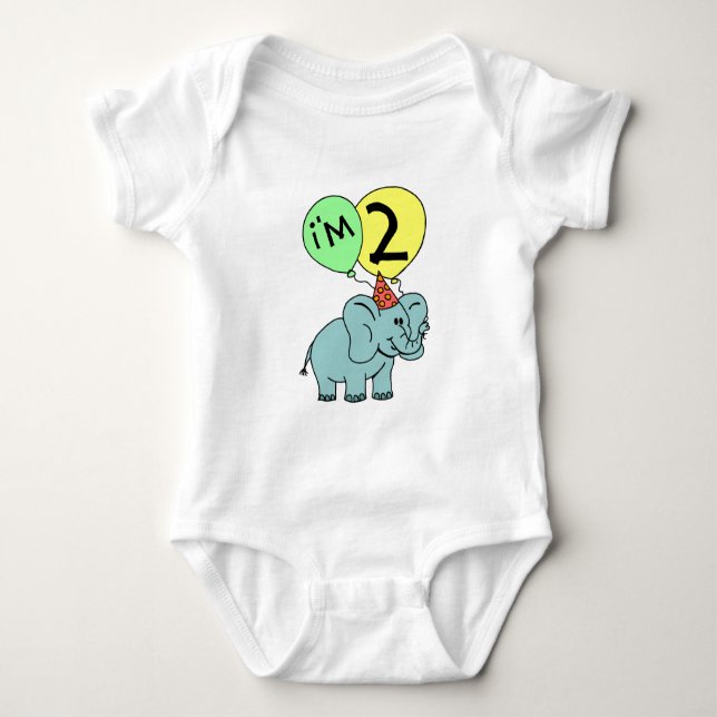 2:a födelsedag Elephant T Shirt (Framsida)