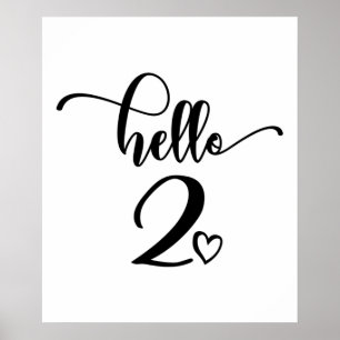 2:a födelsedag Flickor Hej 2-centerbarn Poster