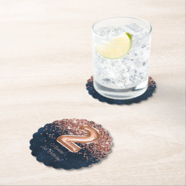 2:a födelsedag i ro Guld, 2:a födelsedag Party Underlägg Papper