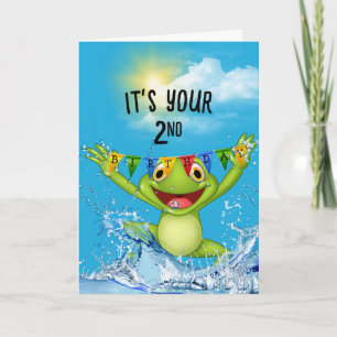 2:a födelsedag: Jumping Frog i Vatten Kort
