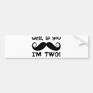 2:a födelsedag Mustache Bildekal