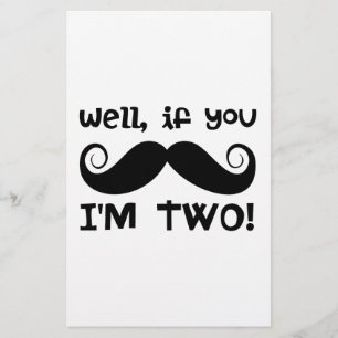2:a födelsedag Mustache Brevpapper