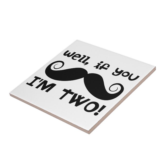 2:a födelsedag Mustache Kakelplatta (Sidan)