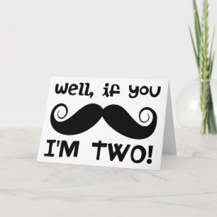 2:a födelsedag Mustache Kort