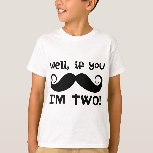 2:a födelsedag Mustache T-shirt (Framsida)