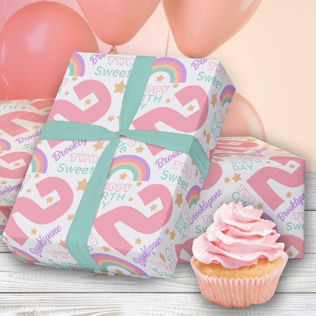 2:a födelsedag Papper för regnbågssvällning vid Ro Presentpapper (Skapare uppladdad)
