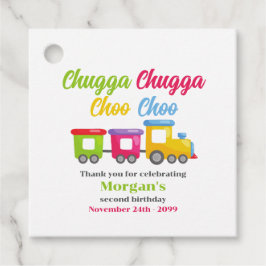 2:a födelsedag Party Chugga Choo Colorful Tåg Gåvor Etiketter