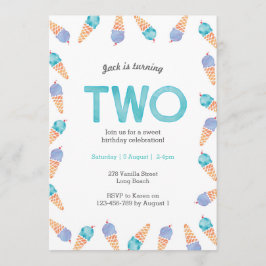 2:a födelsedag Party | Inbjudan till glass