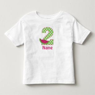 2:a födelsedag Personlig för vattenmelon Rosa T-sh Tee