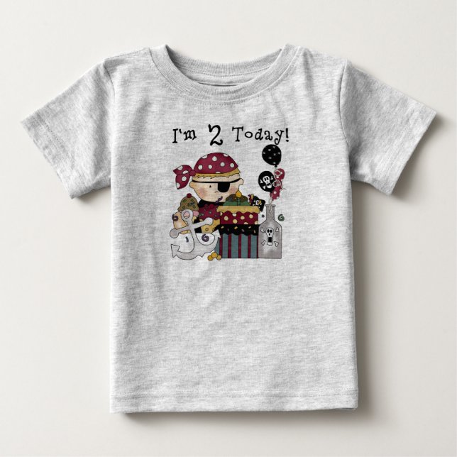 2:a födelsedag Pirat Tshirts och gåvor (Framsida)