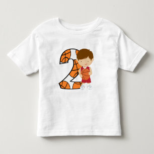 2:a födelsedag Red and White Basketball Player Tee
