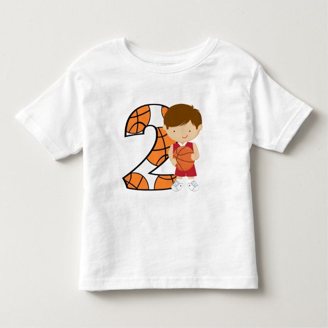 2:a födelsedag Red and White Basketball Player Tee (Framsida)