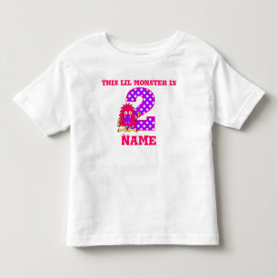 2:a födelsedag Rosa Monster Personlig T-shirt