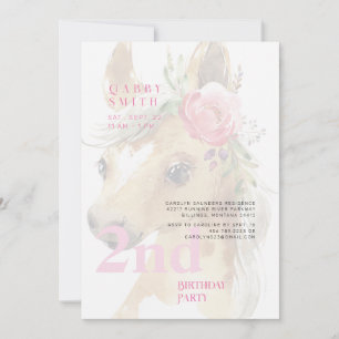2:a födelsedag: Rosa Pony Party Inbjudningar