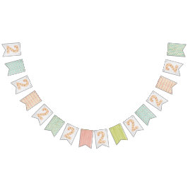 2:a födelsedag Shabby chic Ro Rustic Wood Blommigt Vimplar