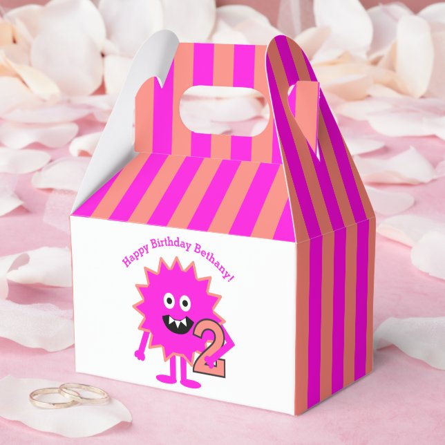 2:a födelsedag Shock rosa Monster Girl Cute Roligt Presentaskar (Bröllop)