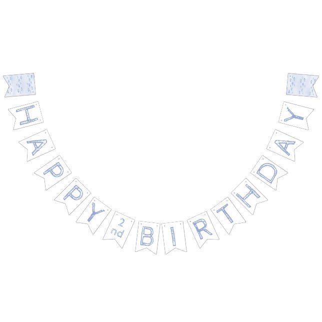 2:a födelsedag småbarn sjöfiskbunderbanner vimplar (Alla)