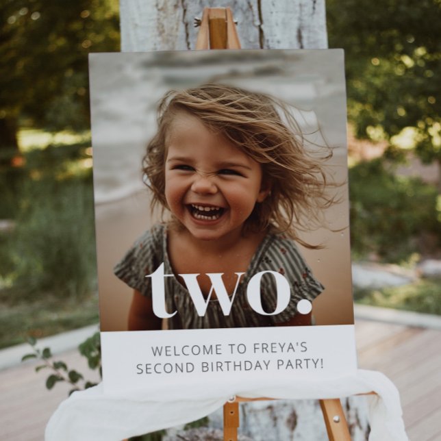 2:a födelsedag Välkomstskylt för foto Poster (Skapare uppladdad)